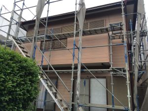 栃木県小山市外壁屋根塗装リフォーム工事中