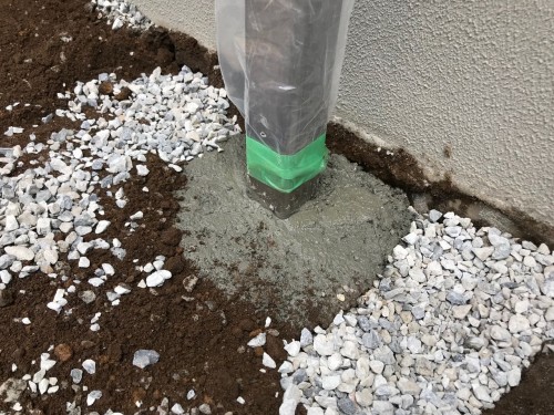 水栓柱（立水栓）はモルタルで固定