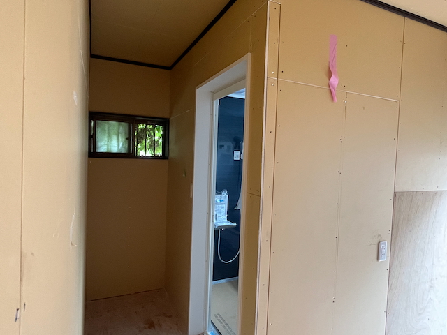 洗面脱衣室の内装下地工